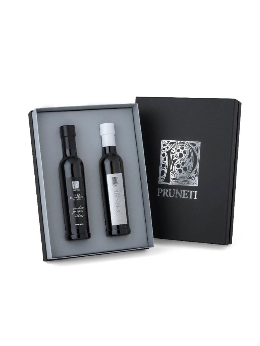 Olive Oil Frantoio Pruneti | Black + White Collection Evoo Gift Set